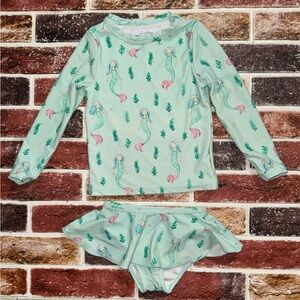 Sweethoney mermaid rash guard 2pc swim suit 3t